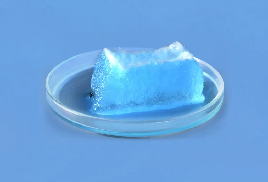 Superabsorbent in petri dish