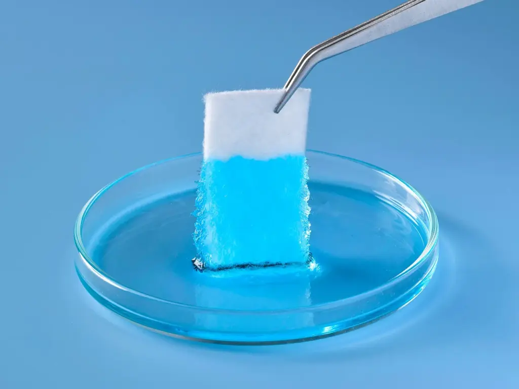 Super Absorbent Dipped in Petri Dish